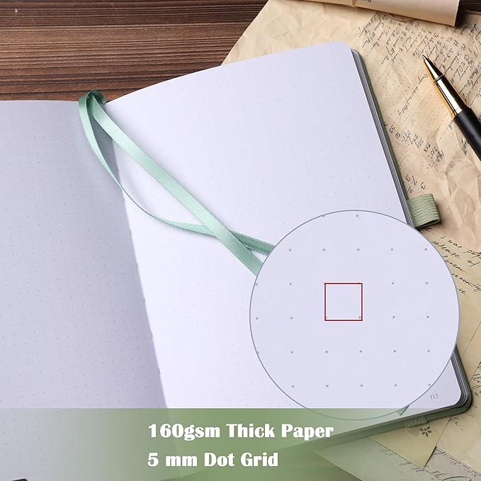 Bullet Dotted Notebook for Women Men, 190 Numbered Pages Journal, A5 Butterfly Floral Journals for Writing, Aesthetic Notebooks, Work School Note Taking, 5.4" x 8.4"