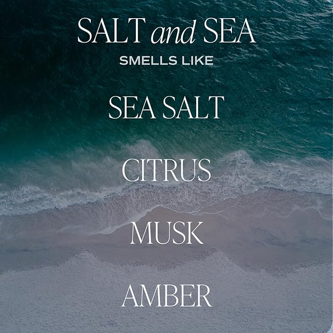 Sweet Water Decor Salt and Sea Reed Diffuser Set for Home - Sea Salt, Citrus, Musk, Amber Scented Reed Diffusers for Summer - Air Freshsner Lasts 4+ Months, Made in The USA