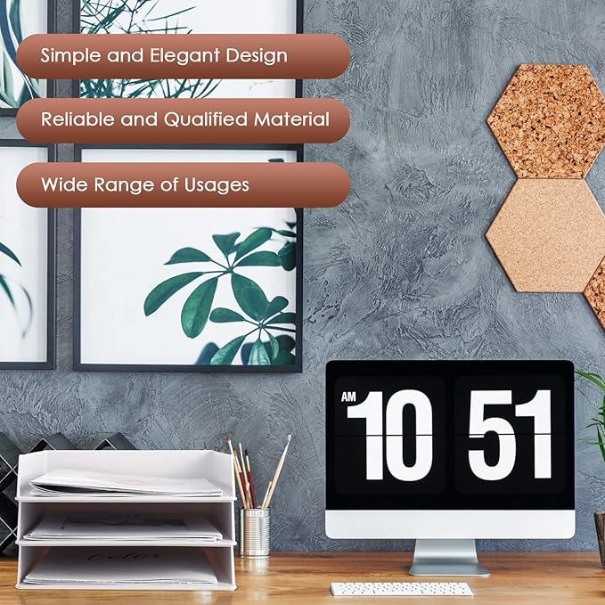 4 Pcs Stackable Desk Organizer Trays Rectangular Plastic Desk Holder Desktop Letter Tray File Organizer Paper, File, Magazine, Office Organization for Desktop