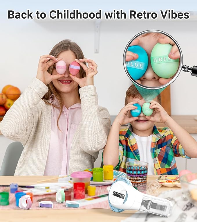 Manual 3D Label Maker Embossing, Vintage Embossed Label Maker Machine with Tapes, Embosser Labeler with 10 Rolls Embossing Label Tapes for Home Kitchen Office School, DIY & Crafting