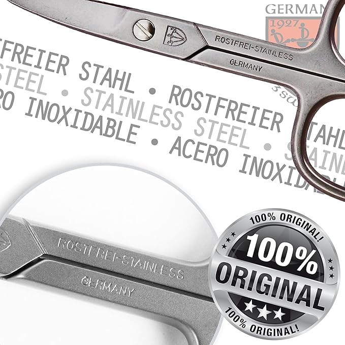 3 Swords Germany - brand quality STAINLESS STEEL INOX STRAIGHT NAIL SCISSORS (1 PIECE) with case for manicure pedicure - nail care by 3 Swords - Made in Germany