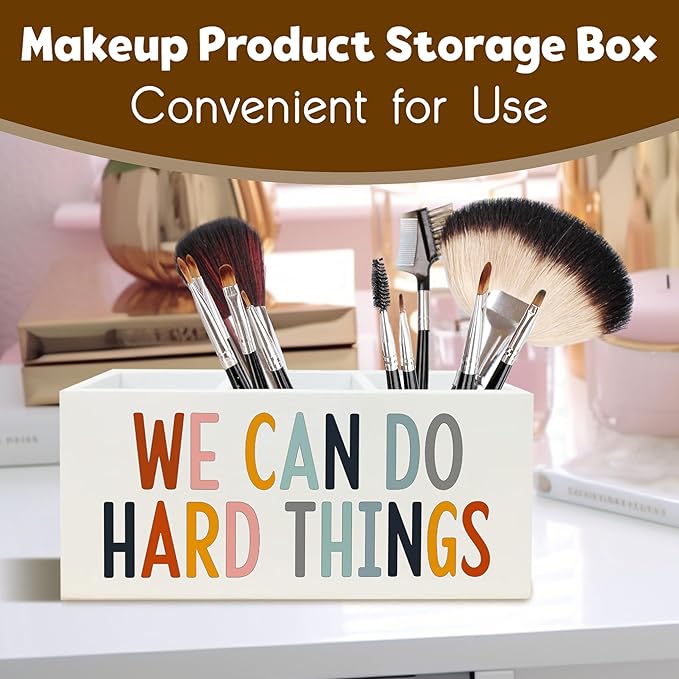 We Can Do Hard Things Pen Holder Pencil Organizer for Classroom School Psychologist Office Desk Pen Holders, Inspirational Pen Holder for Speech Therapy Desk Decor