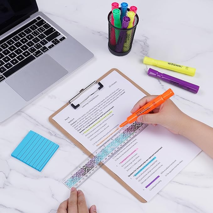 Highlighters Bulk, 108 Pack Tank Style Highlighters Assorted Fluorescent Colors Set, 6 Bright Colors Chisel Tip Highlighter Markers for Kid and Adult Coloring, Highlighting as School Supplies