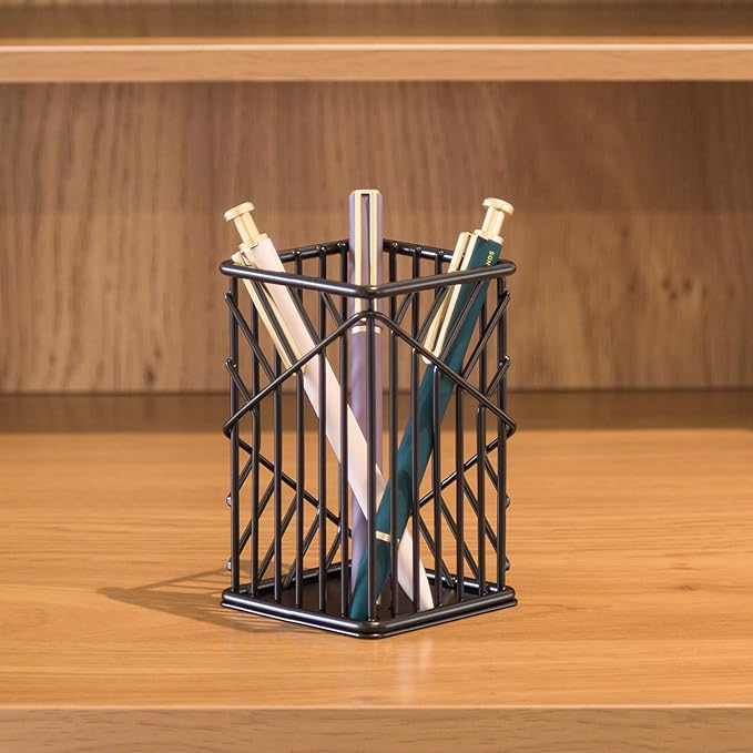 U Brands Vena Desk Organization Matte Black Collection Pencil Cup