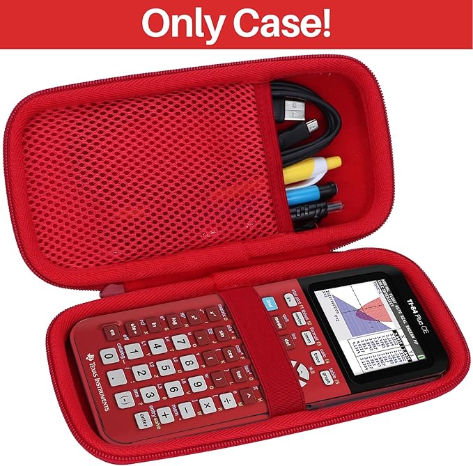 Hard Case Compatible with Texas Instruments TI-84 Plus CE/TI-84 Plus/TI-Nspire CX II CAS/TI-Nspire CX II/TI-83 Plus/TI-89 Titanium/TI-85 / TI-86 Color Graphing Calculator (Radical Red)