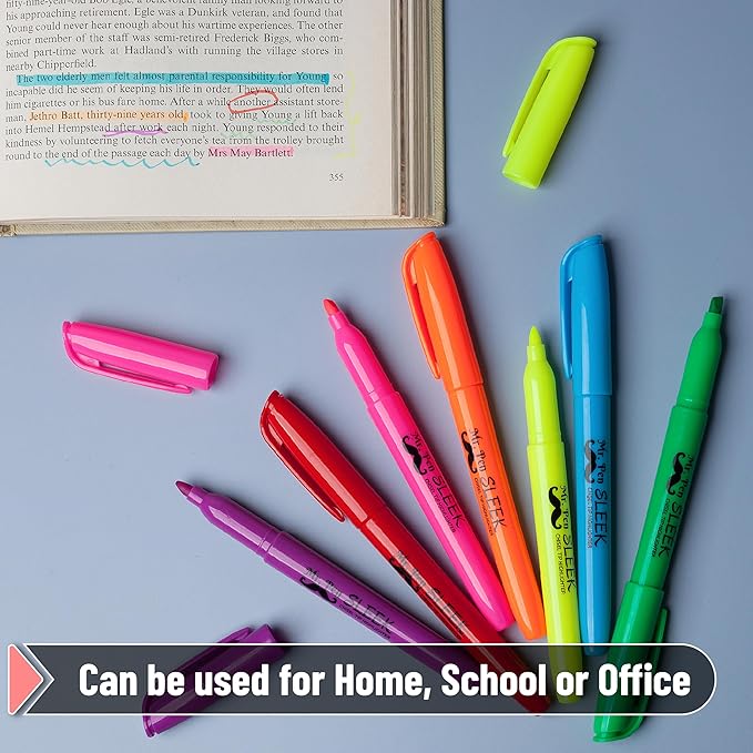 Mr. Pen- Highlighters Assorted Colors, 28 Pack, Chisel Tip, 7 Bright Fluorescent Colors, Quick Dry, Odorless & Non-Toxic Ink