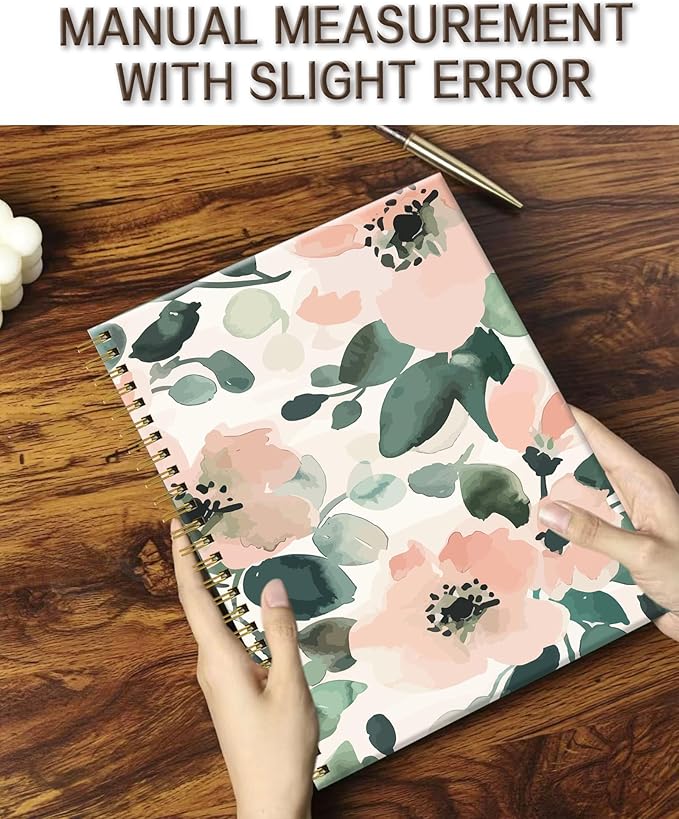 Spiral Notebook A5, Hardcover Journal for Women, 120 Pages Thick College Ruled Paper, Perfect for Office, School, or Home Use(Abstract Flower)