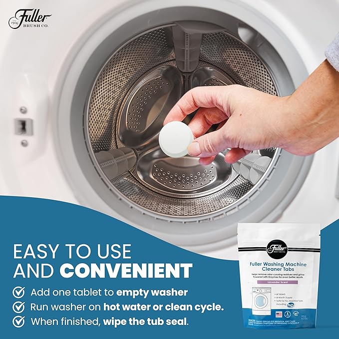 Fuller Washing Machine Cleaner Tablets – Washer Cleaner for Front Load, Top Load - Removes Odor, Dirt, Grime, Lavender Scent, Septic Safe (Pack of 1)