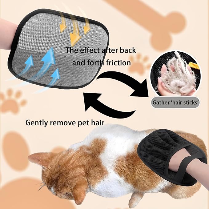 Yehenarn Pet Hair Remover Glove, 3PCS Upgraded 5-Finger Electrostatic Pet Hair Removal Gloves, Pet Hair Removal Tool for Laundry, Furniture, Clothes, Couch, Bed, Carpet, Car Seat