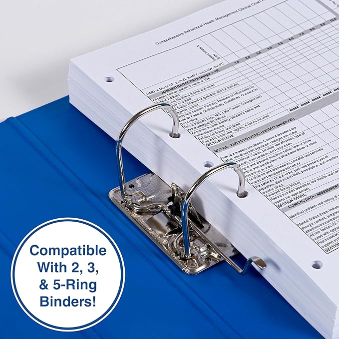PrintWorks Professional 5 Hole Punch Left Paper - Pre-Punched for Folders & Binders - Made in the USA - 500 Sheets - 8.5" x 11" - 20 lb - 92 Bright White (04340)