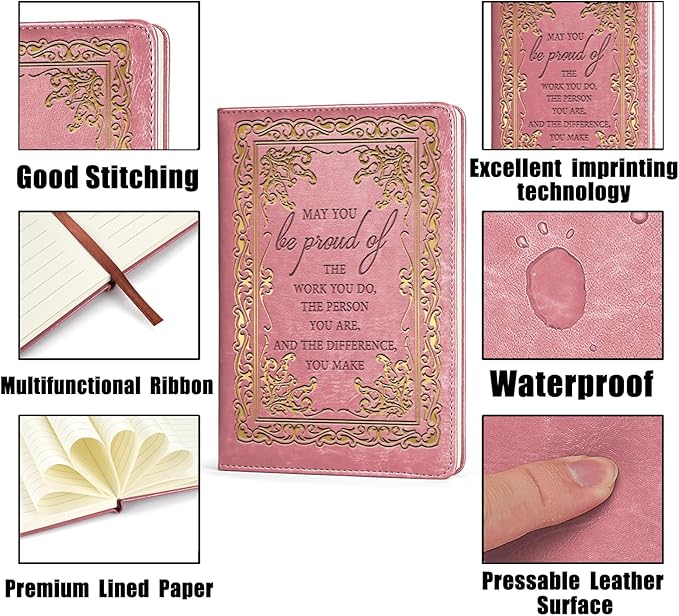 LBWCER Pink Notebook May you be proud of the work you do, Cute Notebooks for Women,Social Worker Notebook,Meeting NotebookTravel Journal (May pink)