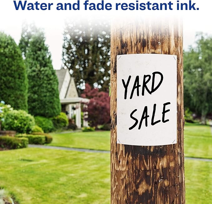 Avery Marks-A-Lot Permanent Markers, Large Desk-Style Size, Chisel Tip, Water and Wear Resistant, 12 Black Markers (98028)