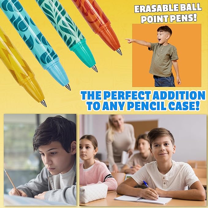 Pokemon Erasable Pens Set of 4 School Supplies Smooth Writing Retractable Pikachu Blue Gel Pens Ballpoint for Drawing Doodling Journaling Kawaii Anime Gifts