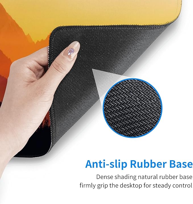 Sunset Mountain View Large Mouse Pad, Gaming Desk Mat, XL Keyboard Desk Pad Mat for Desktop, 31.5"x11.8" Non-Slip Base Big Mousepad with Stitched Edges