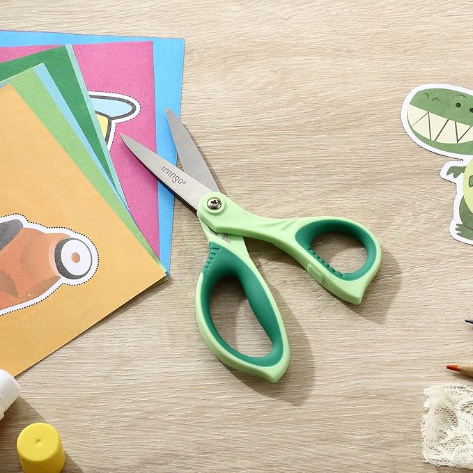 LIVINGO 6” Kids Scissors for School - Pointed Tip Student Scissors for Children Comfortable Grip Craft Cutting Paper, Ages 8-11