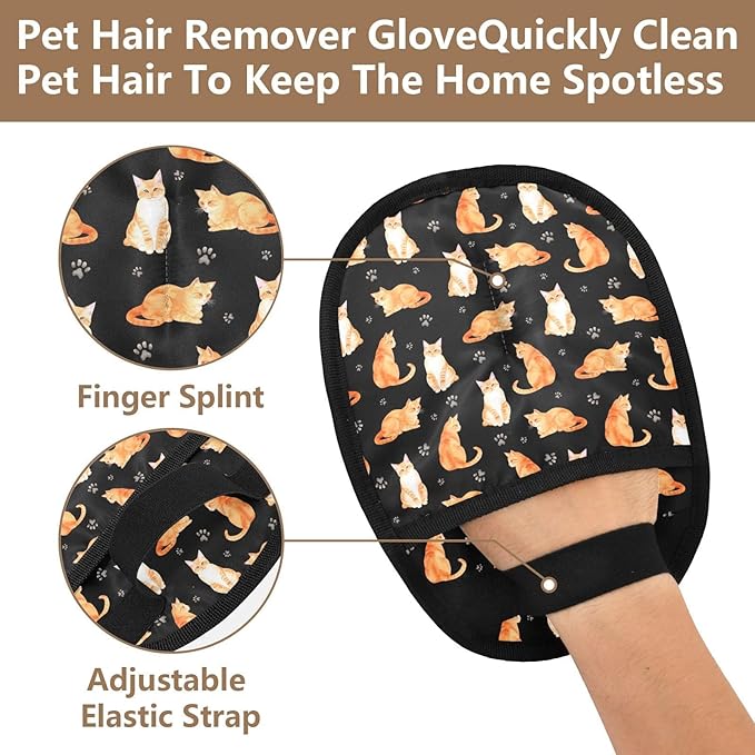 I·D Good Figure Pet Grooming Gloves Reusable Dog & Cat Hair Remover for Furniture, Car Interiors Multi-Surface Deshedding Tool for Carpets, Bedding & Home Cleaning