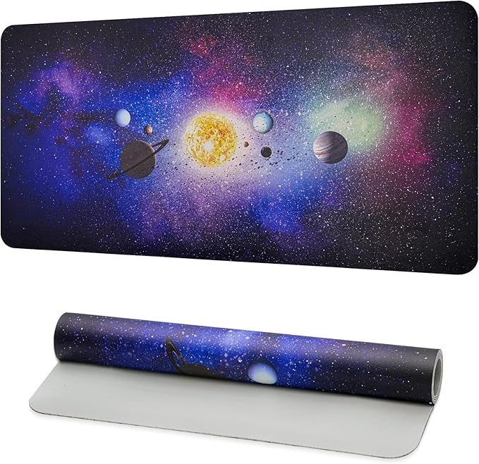 Desk Mat, Desk Pad Dual Sided Desktop Mat for Office and Home,Desk Organization and Accessories - Ideal for Large Mouse Pad and Desk Mats on Top of Desks (Solar System 31.5"x 15.7")