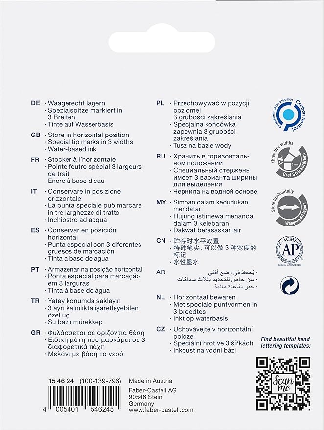 Faber-Castell Metallic Highlighter Set - Assortment of 4 Sheer Metallic Highlighter Pens - Journaling Supplies