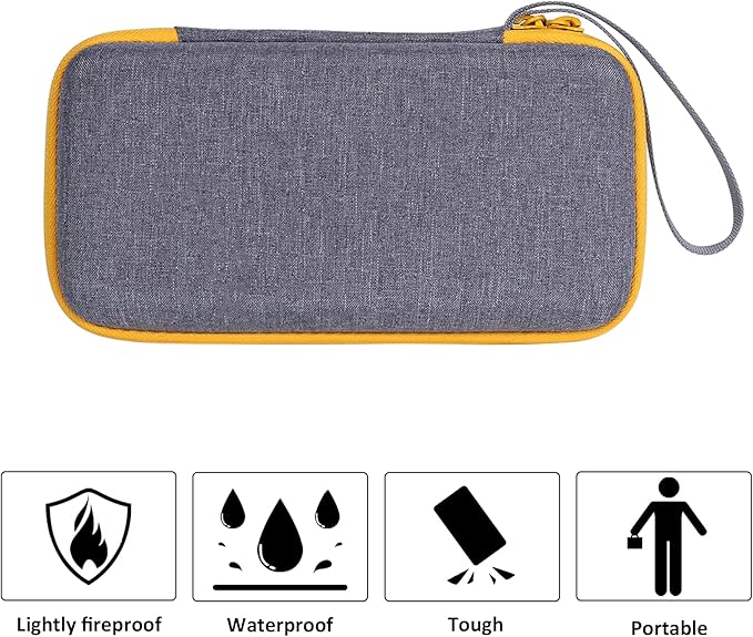 co2CREA Carrying Case for Texas Instruments TI-84 Plus CE Python Enhanced/TI-84/TI-Nspire CX II CAS/TI-Nspire CX II/TI-83 Plus/TI-89 Titanium/TI-85/TI-86 Color Graphing Calculator, Gray+Orange Case