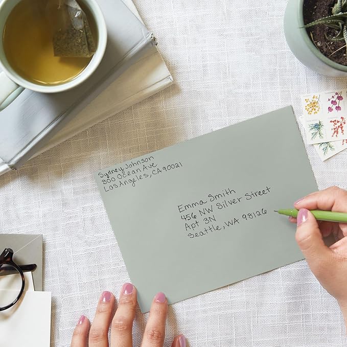 A7 Gray Invitation 5x7 Envelopes - Self Seal, Square Flap,Perfect for 5x7 Cards, Weddings, Birthday, invitations, Graduation, Baby Shower, 5.25 x 7.25 Inches, 100 Pack, (Gray)