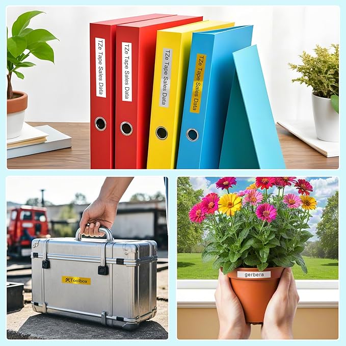 5-Pack Label Maker Tape 12mm 0.47 Inch Laminated White/Gold/Silver Muti-Color Replace for Brother TZe TZ Tape TZe-231 TZe-831 TZe-931 Compatible with Brother P-Touch PT- D210 D220 H110 D400AD