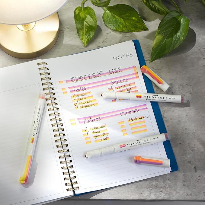 Zebra Pen Mildliner Mix Dual Color Highlighter Marker Set, Chisel Tip, Ideal for Bible Highlighting, No Bleed, School Supplies and Teacher Supplies, Assorted Colors, 6-Pack (77706)