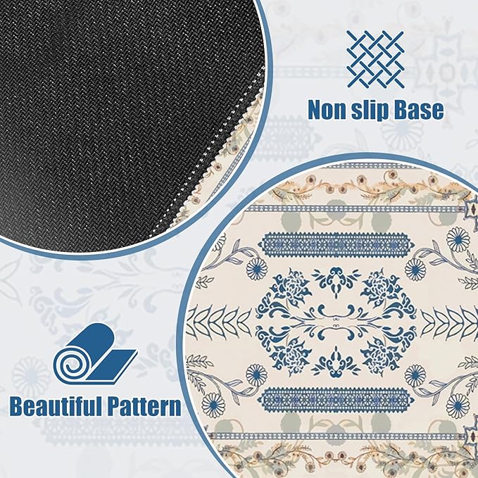 Beige Mouse Pad Desk Mat, Large Floral Desk Matt for Desktop, Cute DeskPad Mat, XXL Big Mouse Pad for Desks, Anti-Slip Mousepad with Stitched Edges, Keyboard Pad MouseMat Cover for Computer 35.4×15.7