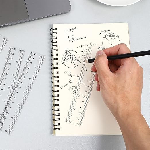 40Pack 6 Inch Rulers Bulk for Classroom Small Clear Plastic Ruler with Inches and Centimeters Class Set of Rulers Transparent Mini Flexible Straight Ruler for Students School Classroom Office Supplies
