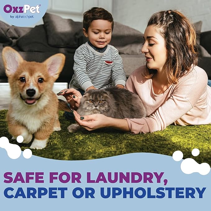 OxzPet Laundry Whitener - Color Safe Bleach Alternative, Stain and Odor Eliminator Pet Detergent for Fabrics and Surfaces, 3 LB by Alpha Tech Pet