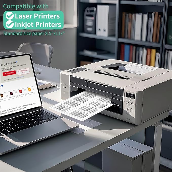 500 Sheets 10 up Labels, 2" x 4" Sticker Printer Paper for Laser/Inkjet Printer, Mailing Blank Labels, Self Adhesive Customizable