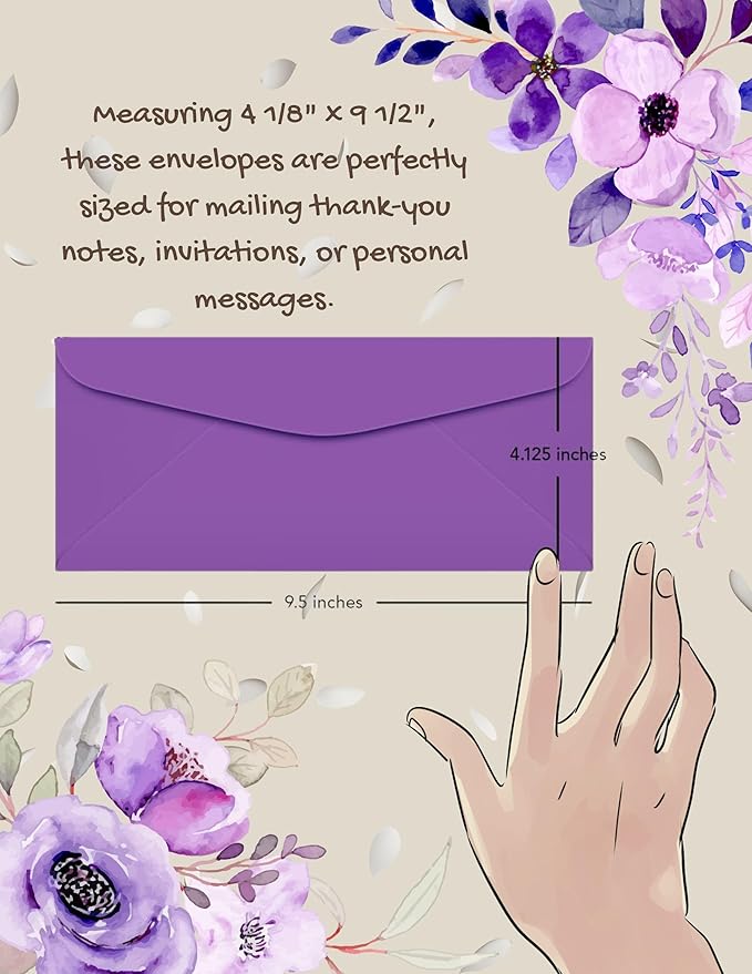 Envelopes No. 10 (4 1/8” x 9 1/2") Gummed Sealing, Standard Mailing Envelopes 100 Pcs. Per Pack.