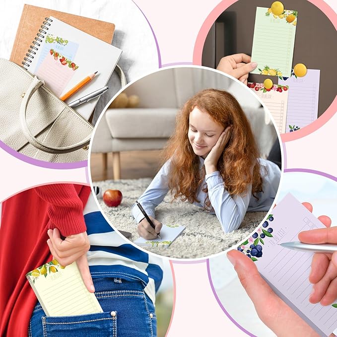 300 Sheets to Do List Notepad Daily Checklist Sticky Notes Cute Undated Memo Pad Color Block to Do Note Pad Weekly Plan Agenda and Organizer Planners for College(Fruit Style,3.14 x 5.11 Inch)