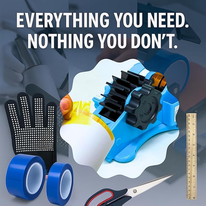 echomerx Sublimation Tape Dispenser Bundle Lite Edition - Semi-Auto Tape Dispenser, Heat Resistant Gloves, Heat Tapes, Ruler & Craft Scissors - Essential DIY Sublimation Kit