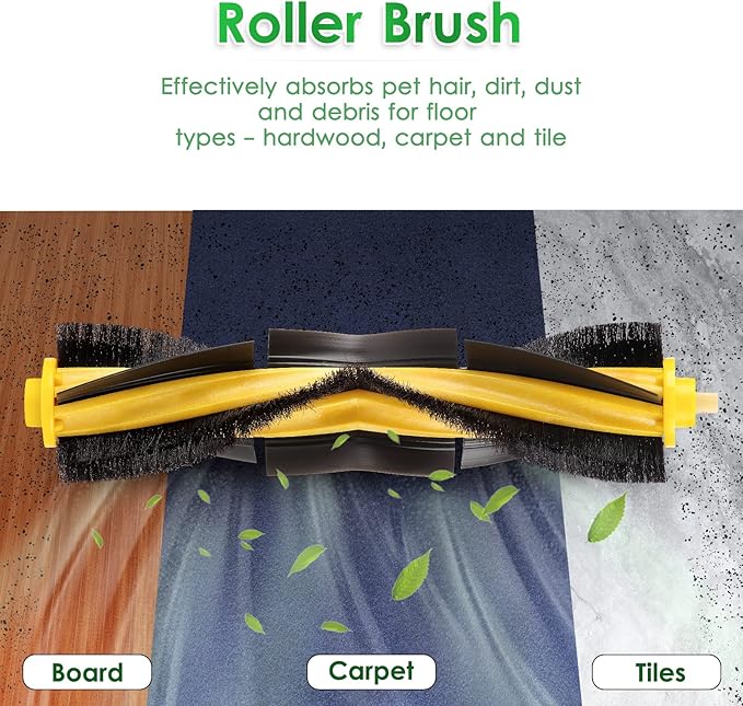 N10 Replacement Parts for Robot Vacuum Ecovacs DEEBOT OZMO N10 N10 Plus 920 950 T8 AIVI Max T9 T5 N5 N7 N8+ N8 Pro Plus Robot Vacuum Accessories, 1 Main Roller Brush, 3 HEPA Filters, 6 Side Brushes