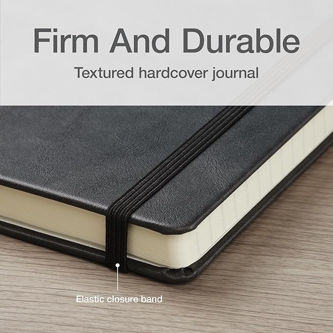 Oxford Journal, Lined Writing Notebook, Writer's Journal, Classic Notebook for School or Office, 192 Pages, 7.5" x 9.5", Hardcover, Black (75506)