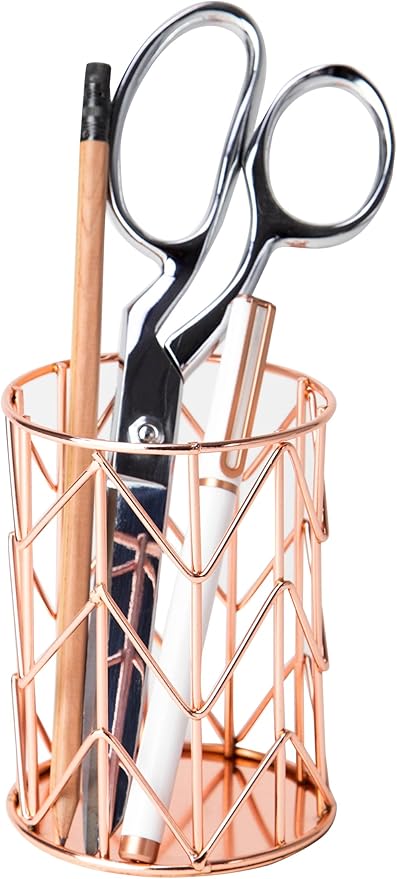 U Brands Pencil Cup, Wire Metal, Copper/Rose Gold - 857U06-24