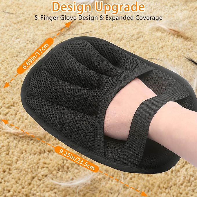 Woleigiao 2 PCS Pet Hair Remover Glove Reusable cat and Dog Hair Remover Static dehairing Gloves for Sofas, Furniture, Carpets, car Seats, pet Grooming cat and Dog dehairing Tools