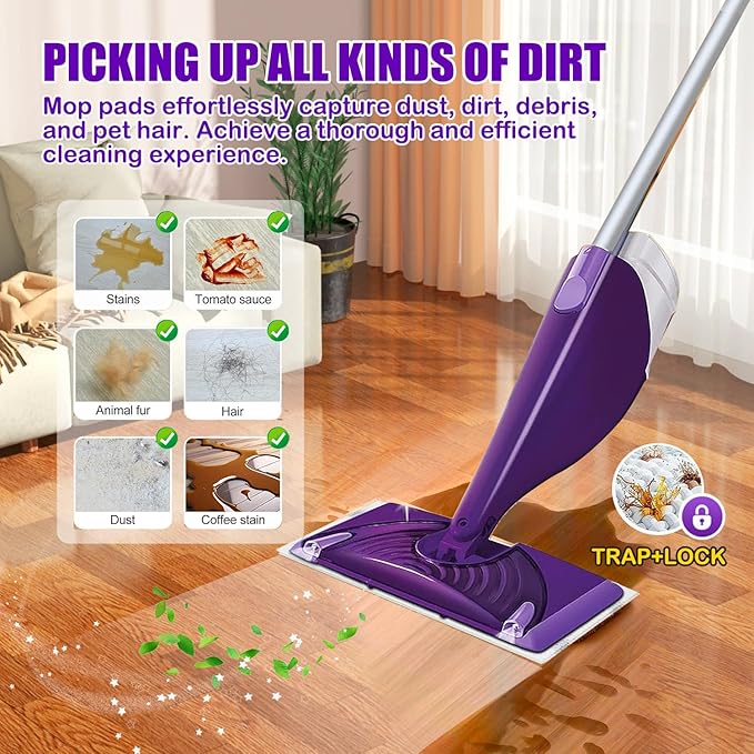 Mop Pad Refill Compatible with WetJet Spray Mop, Wet Jet Mopping Pads for All Purpose Multi Surface Hardwood Floor Cleaning, 4 Layers Thickened and Super Absorbent, 80 Count. (80)