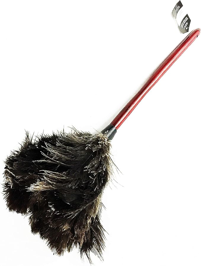AAYU Premium 21" to 23" Feather Cleaning Duster | Natural Duster for House Cleaning Supplies | Feather Moping | Genuine Ostrich Feathers with Long Wooden Handle | Easy to Clean Dust (50 cm)