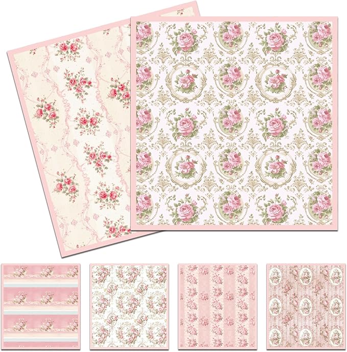 Pink Floral Swedish Dishcloths for Kitchen, 6 Pack Reusable Flower Swedish Dish Cloths, Absorbent Fast Drying Sponge Paper Towels for Cooking Cleaning Home Decoration Housewarming Gifts
