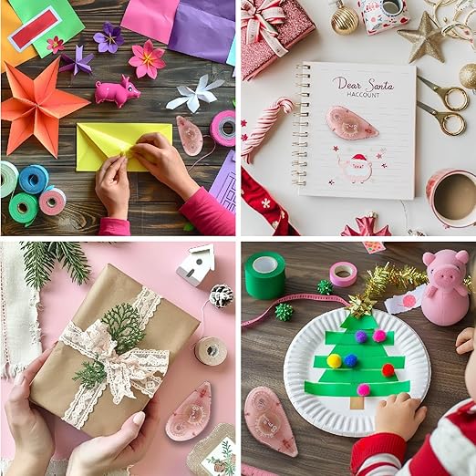 Glue Tape for Scrapbooking, Scrapbook Tape 4 Pcs, Double Sided Tape Roller for Crafts, 26 Ft x 0.31 In Tape Runner, Junk Journal Supplies, Scrapbook Supplies & Craft, Photo, Tape for Gift Wrapping.