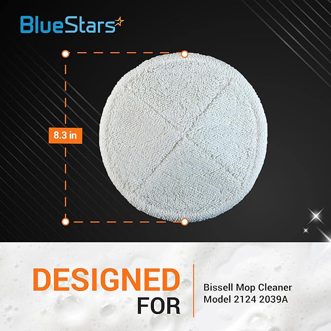 BlueStars 12 Pack Spinwave Mop Pads Replacement Compatible with Bissell Spinwave 2124 2039A 2039 2307 23157 20391 20399 Hard Floor Cleaners - 6 Heavy Scrub, 2 Scrubby, 2 Soft - Washable and Reusable