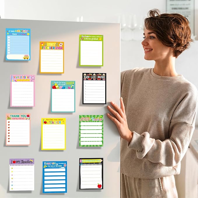 24 Pcs Teacher Appreciation Notepad Sets Memo Notepads Cute Sticky Notes School Appreciation Gift