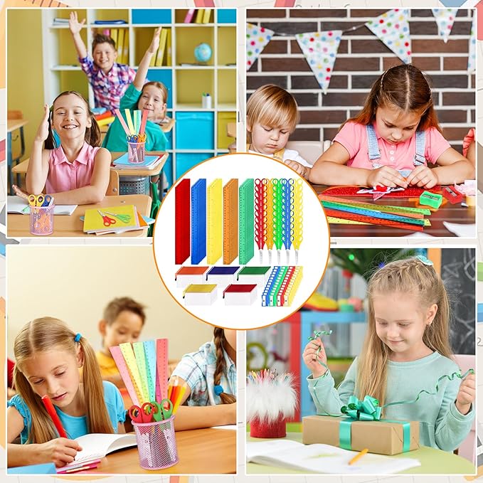 200Pcs School Supplies Kit Bulk Include 50Pencil Sharpeners 50 Pencil Pouches Bulk 50 Safety Blunt Tip Student Scissors 50 12Inch Plastic Rulers Back to School Supply for Student Office