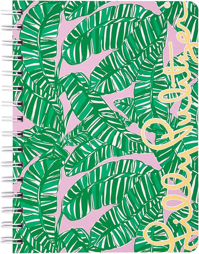 Lilly Pulitzer Hardcover Mini Spiral Notebook, 8.5" x 6.5" Small Journal with 160 College Ruled Pages, Let's Go Bananas