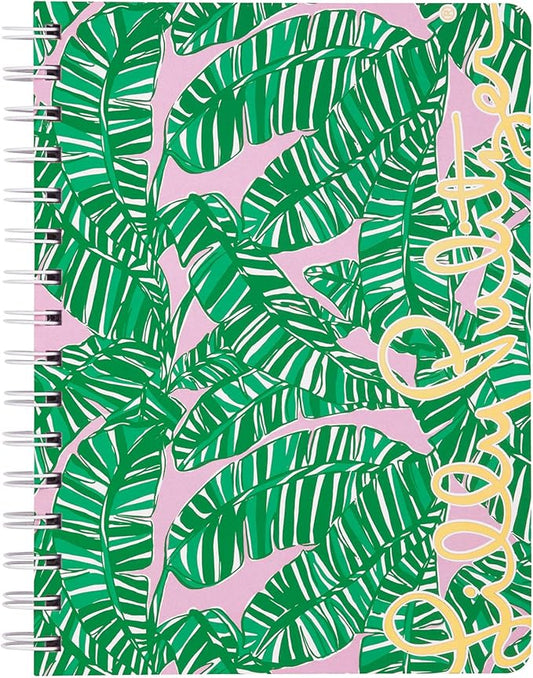 Lilly Pulitzer Hardcover Mini Spiral Notebook, 8.5" x 6.5" Small Journal with 160 College Ruled Pages, Let's Go Bananas