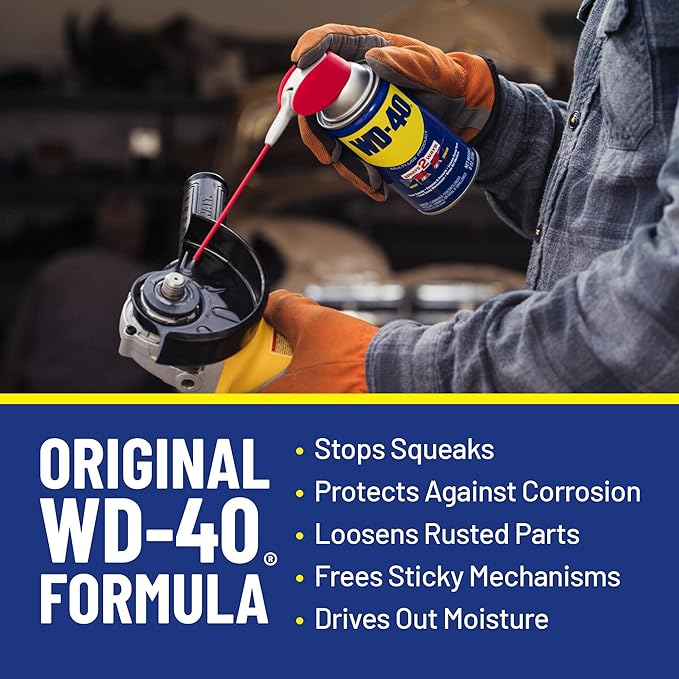 WD-40 Original Formula, Multi-Use Product with Smart Straw Sprays 2 Ways,12 OZ [12-Pack]