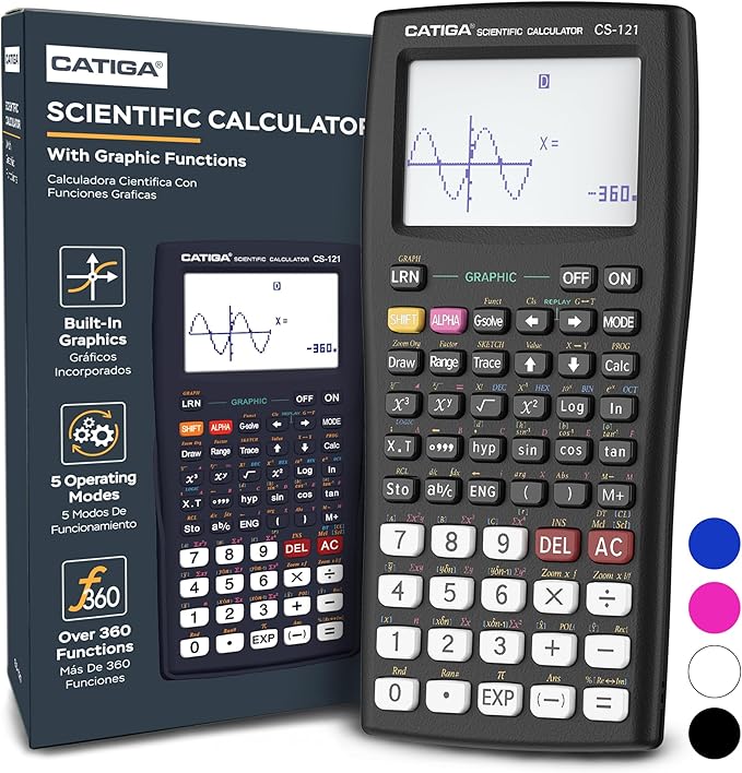 CATIGA Scientific Calculator with Graphic Functions, Multiple Modes with Intuitive Interface, Perfect for Beginner and Advanced Courses, High School or College, CS-121