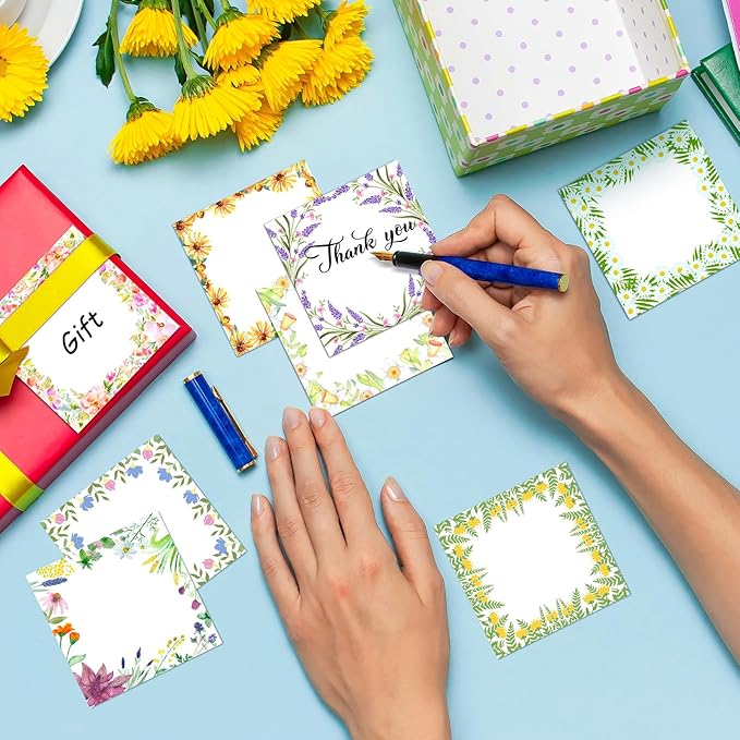 9 Pieces Spring Wreath Sticky Notes Flower Notes Pads Self-Adhesive Floral Sticky Memo Notes for Spring School Work Office Home Supplies Students Teachers Present