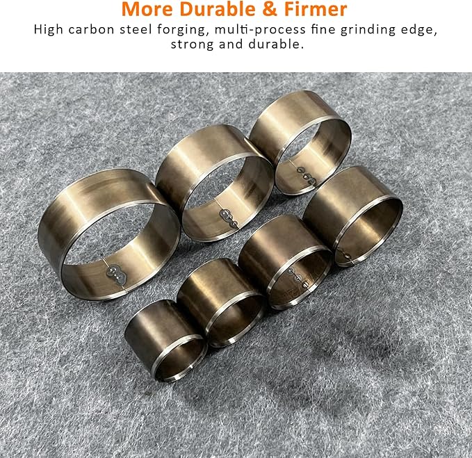 Leather Circle Cutter Tool Set, 7 Pieces Circle Punch Tools 20 25 30 35 40 45 50mm, High Carbon Steel Leather Round Cutting Dies, Curcle Hole Punch Tool Kit for DIY Leathercrafts